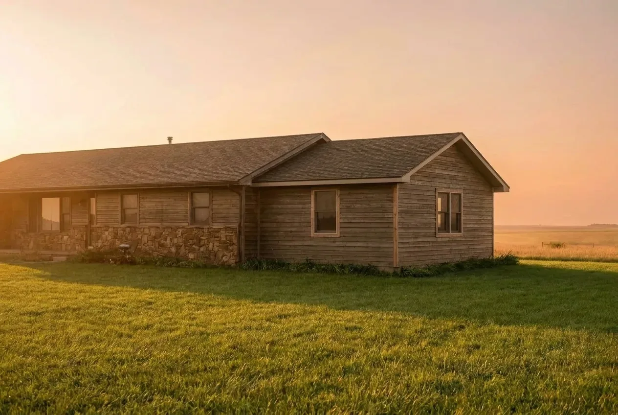 A finished room addition on a house, siding and roofline matched to the original structure